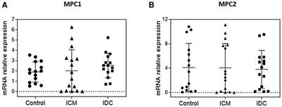 Reduced mitochondrial pyruvate carrier expression in hearts with heart failure and reduced ejection fraction patients: ischemic vs. non-ischemic origin